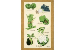 Torchon de cuisine Beauvillé Légumes Verts fabriqué en France 50x80cm