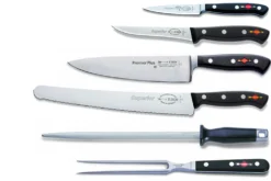 Trousse de chef 4 couteaux de cuisine DICK + 2 ustensiles acier inox