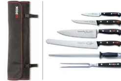 Trousse de chef 4 couteaux de cuisine DICK + 2 ustensiles acier inox