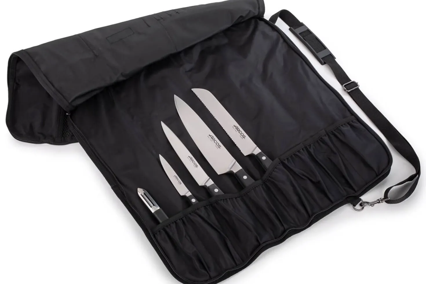Trousse 8 places Arcos & Euro-Toques Manhattan - 4 couteaux forgés + 1 éplucheur