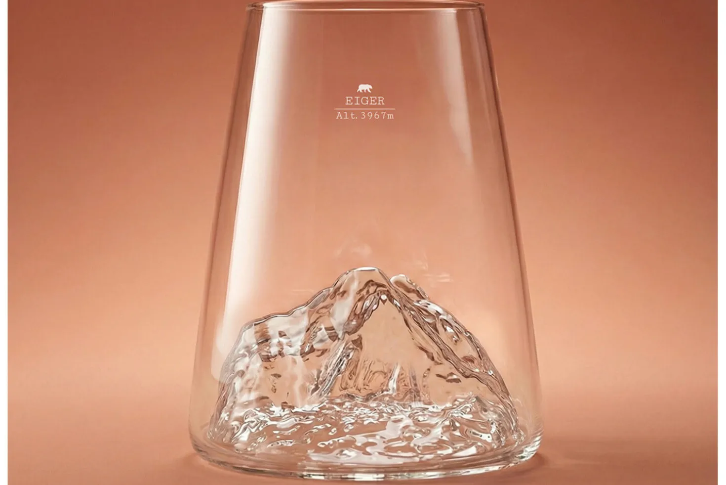 Verre à spiritueux long Alaskan Maker Topographic Eiger en verre cristallin