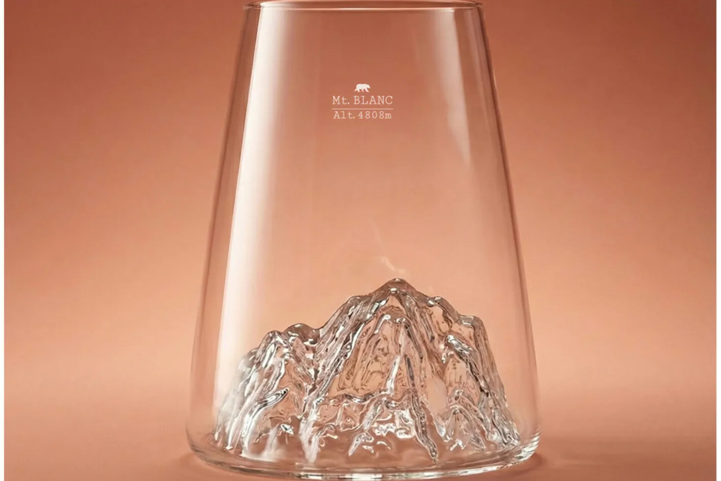 Verre à spiritueux long Alaskan Maker Topographic Mont Blanc en verre cristallin