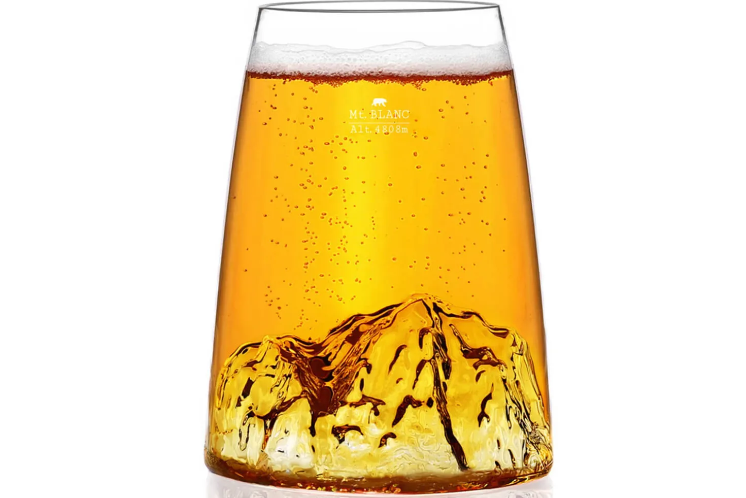 Verre à spiritueux long Alaskan Maker Topographic Mont Blanc en verre cristallin