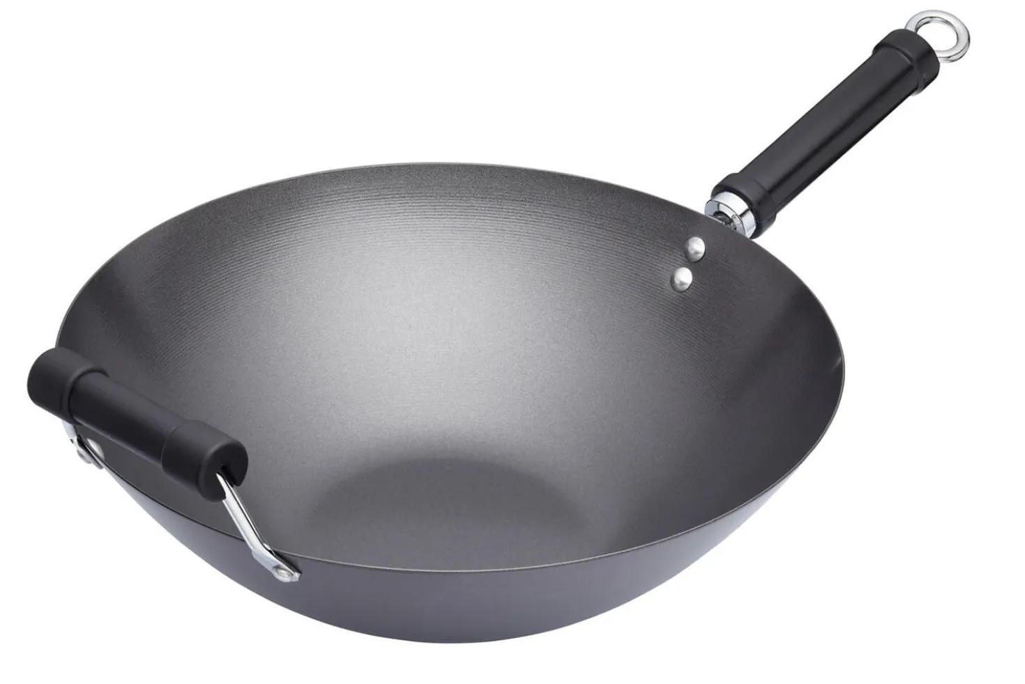Wok antiadhésif Kitchen Craft acier carbone 36cm