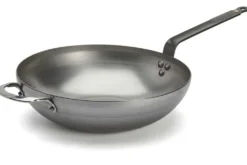 Wok bombé à queue De Buyer Mineral B ø32cm en fer avec anse
